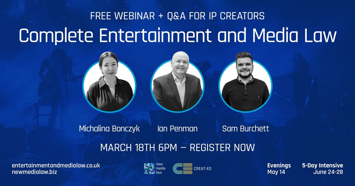 Free Webinar for Media and Entertainment Law